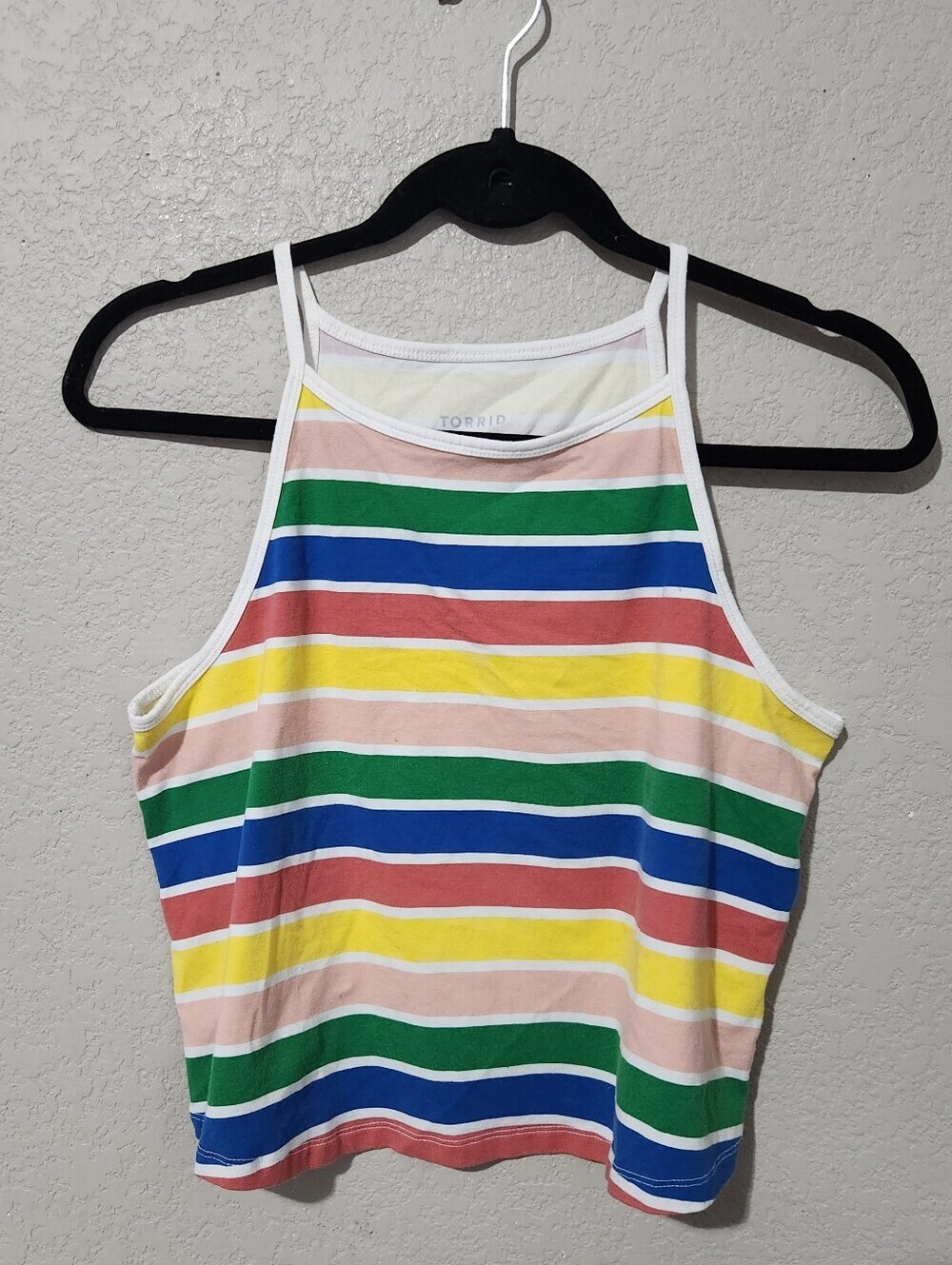 Torrid Colorblock Tee in Cream, Pink, Green